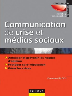 cover image of Communication de crise et médias sociaux